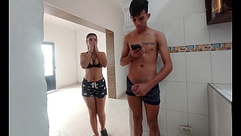 My new stepsister comes over and catches me pleasuring myself, don't let your stepsister interfere, sensual Colombian stepsister video in Spanish