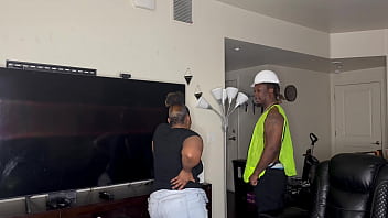 Kendale, a construction worker, satisfies his client with a big black cock on the job