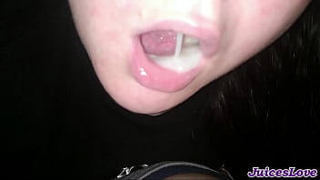 Real-life couple's homemade video of cum swallowing