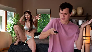 My naughty son misuses the remote control Lexi Luna and Josh Rivers in HD video